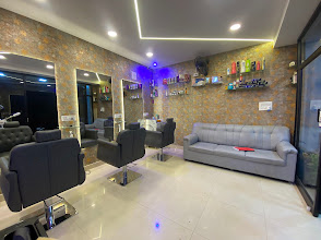 Salon chairs and lounge area